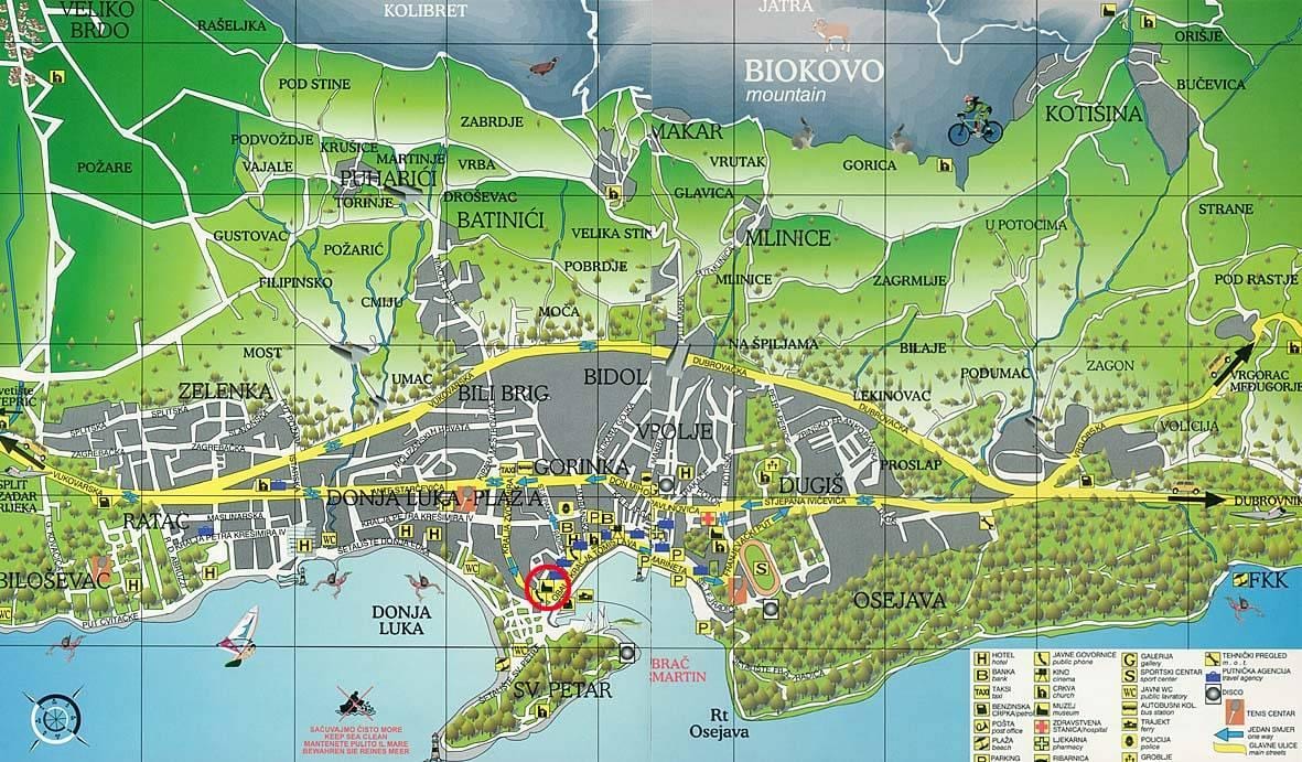 מפה של קרואטיה makarska
