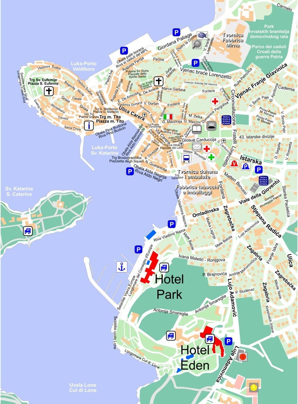 מפה של rovinj קרואטיה