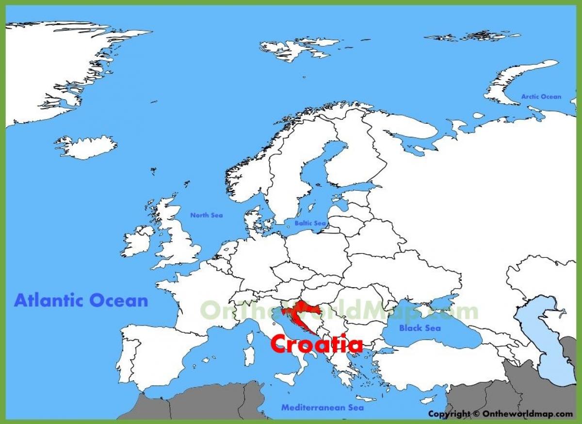 קרואטיה מיקום על מפת העולם