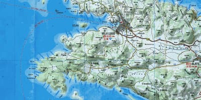 מפה של korcula קרואטיה
